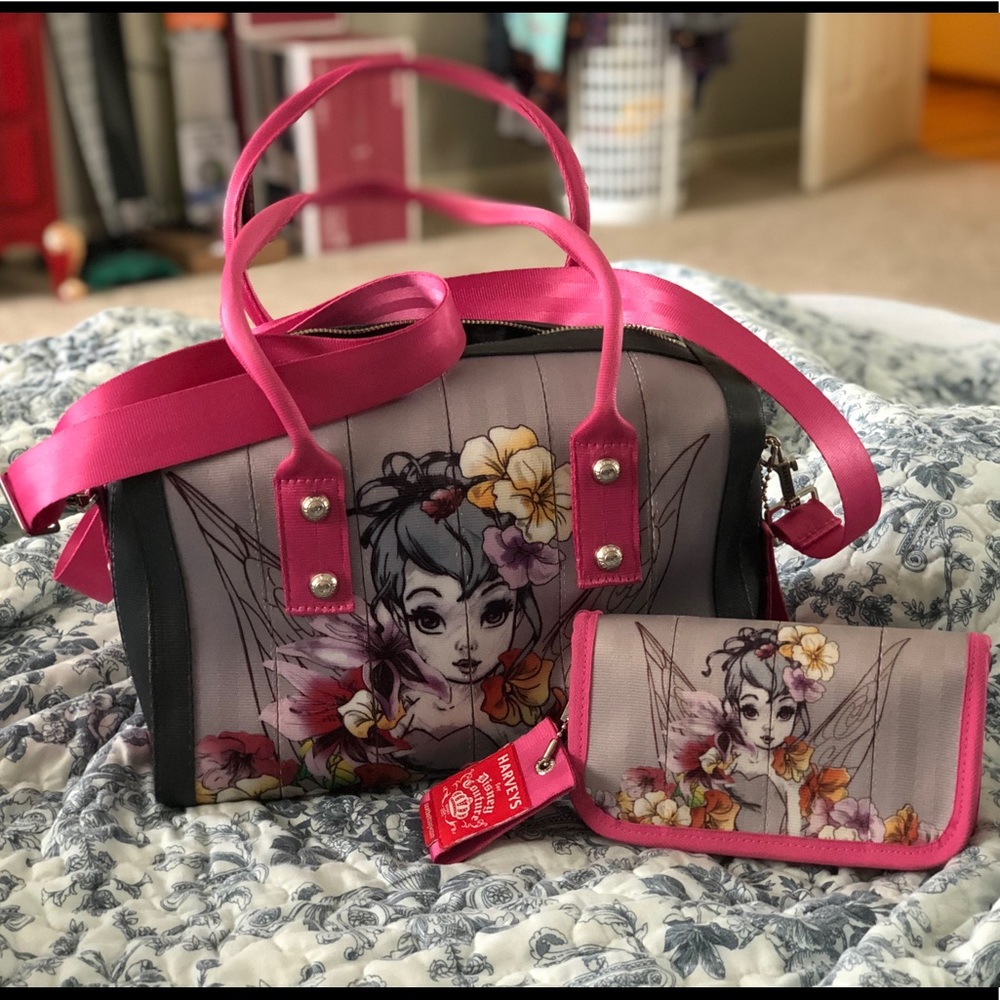 Harveys seatbelt Tinker Bell bag w/ wallet.